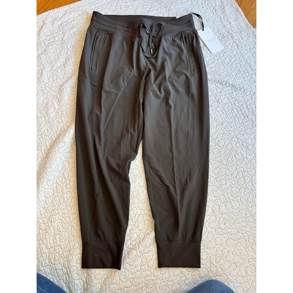 Calia TrueLight Mid-Rise Joggers Rich Brown Tapered Pants Women Size Large